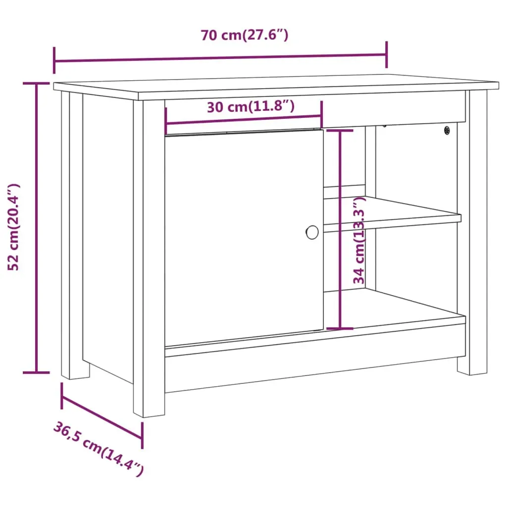 TV Cabinet 70x36.5x52 cm Solid Wood Pine Price