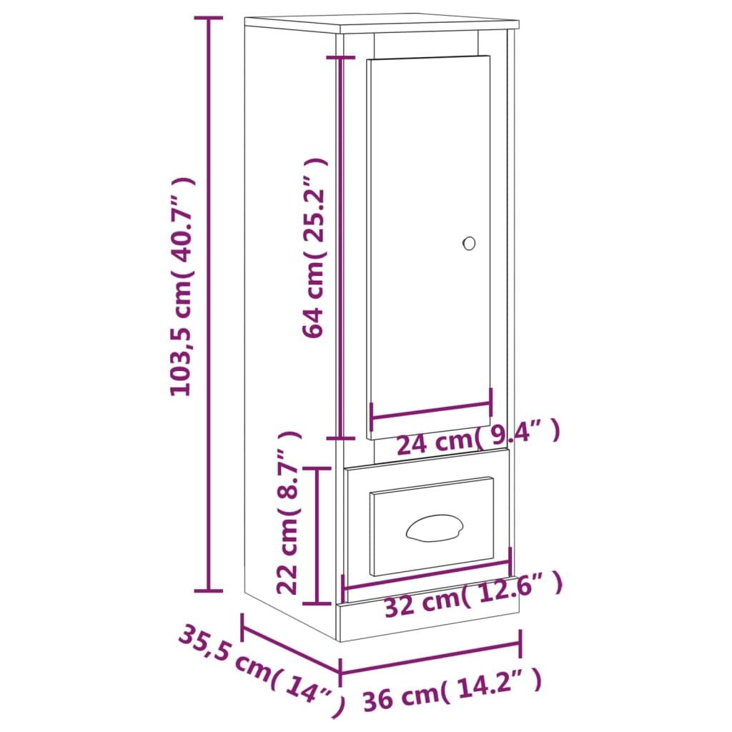 Highboard White 36x35.5x103.5 cm Engineered Wood Price