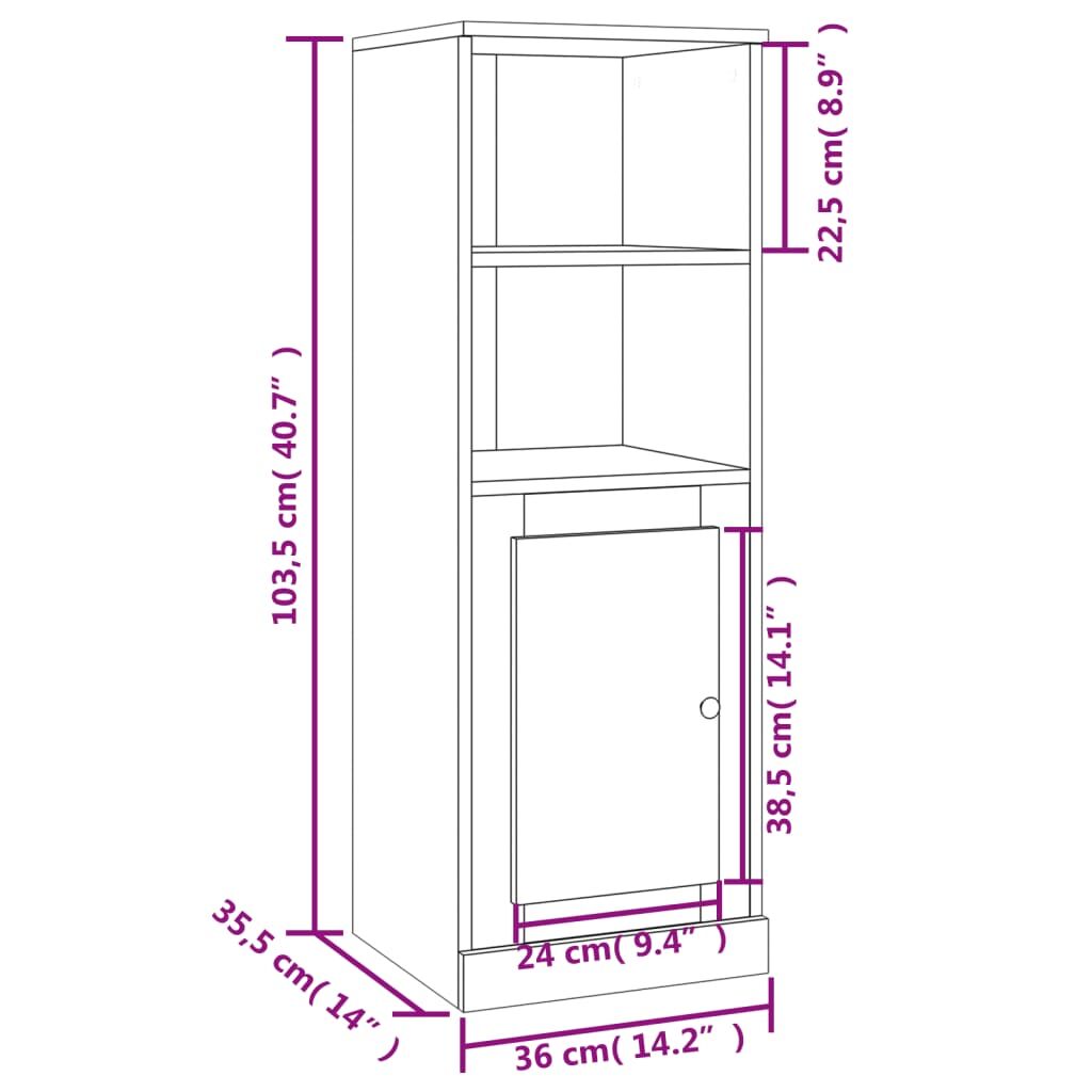 Highboard White 36x35.5x103.5 cm Engineered Wood Price