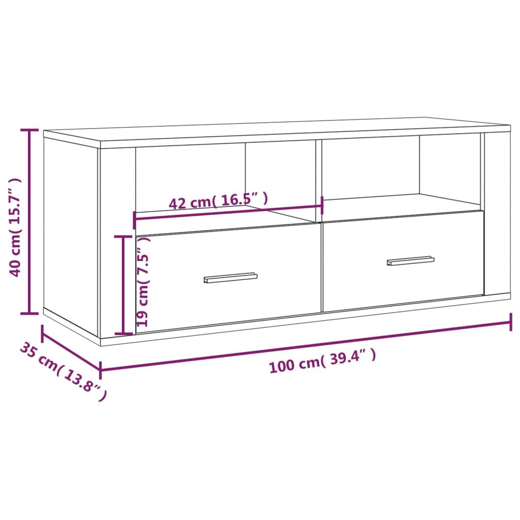 TV Cabinet White 100x35x40 cm Engineered Wood Price