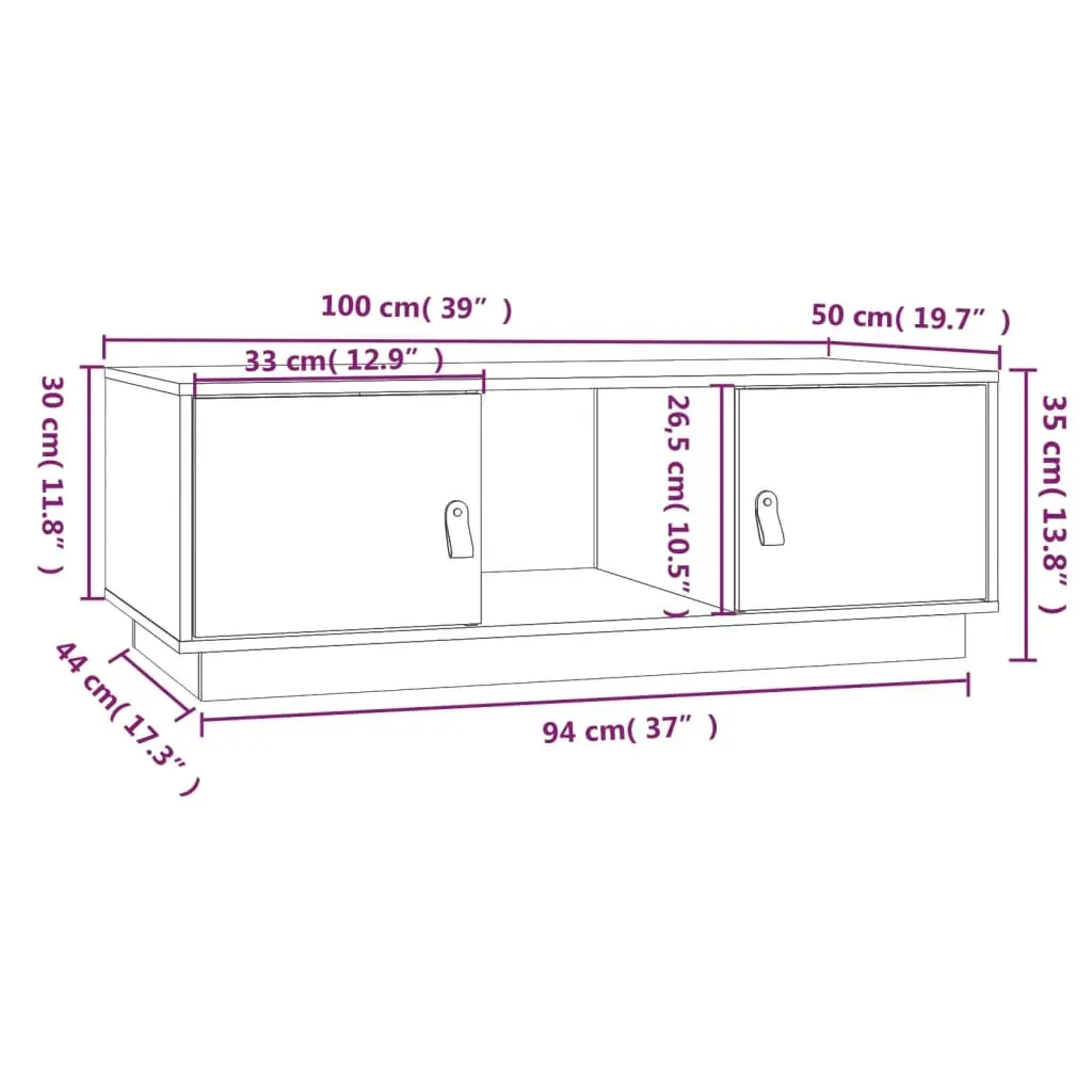Coffee Table 100x50x35 cm Solid Wood Pine Price