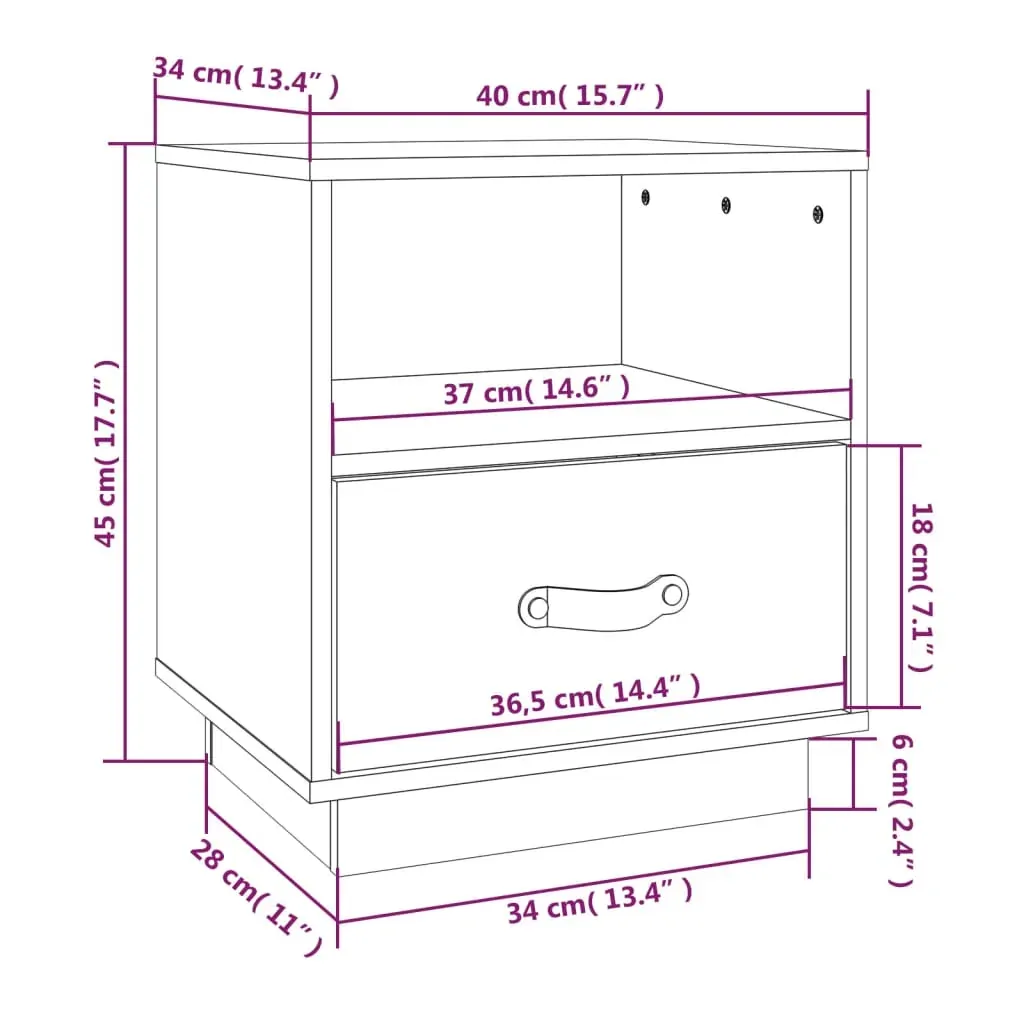 Bedside Cabinets 2 pcs 40x34x45 cm Solid Wood Pine Price