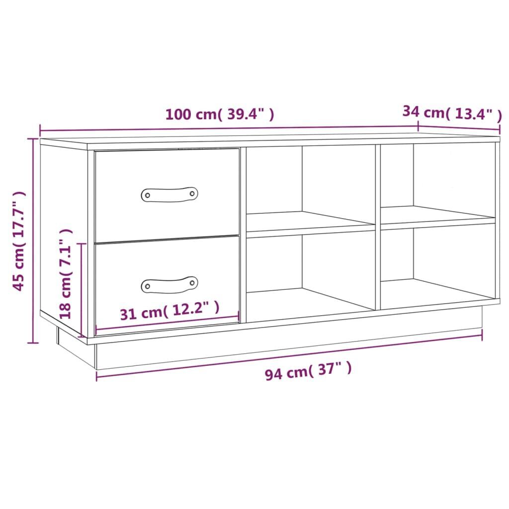 Shoe Bench 100x34x45 cm Solid Wood Pine Price