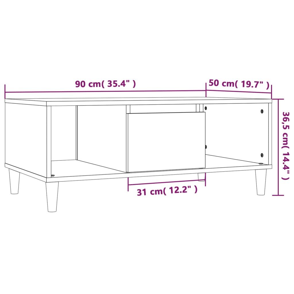 Coffee Table White 90x50x36.5 cm Engineered Wood Price