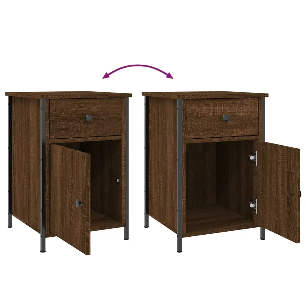 Bedside Cabinets 2 pcs Brown Oak 40x42x60 cm Engineered Wood Price