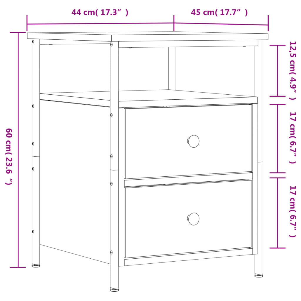 Bedside Cabinets 2 pcs Black 44x45x60 cm Engineered Wood Price