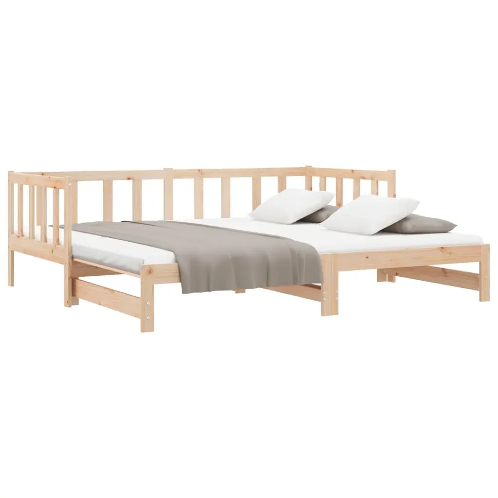 Day Bed with Trundle without Mattress 90x190 cm Solid Wood Price
