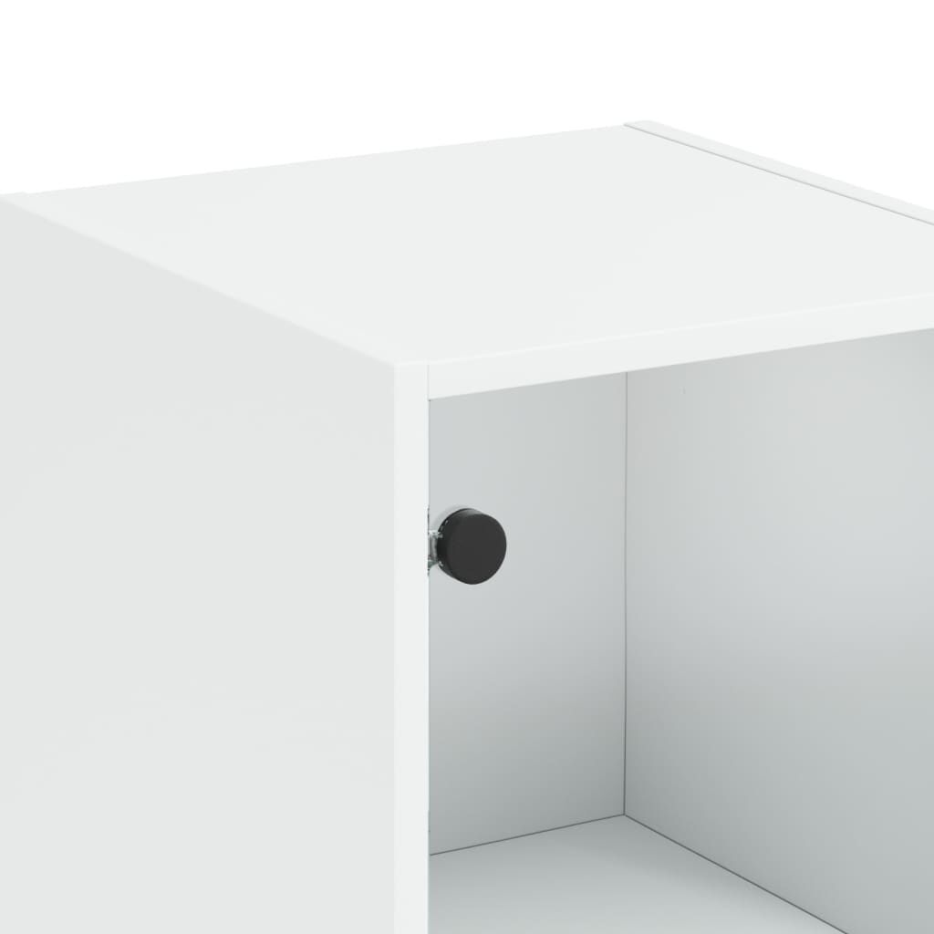 Highboard with Glass Door White 35x37x142 cm Price