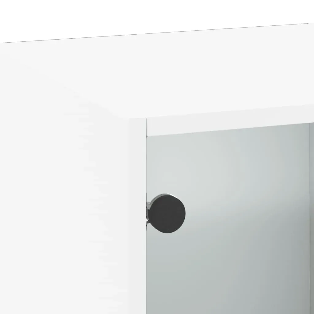Wall Cabinet with Glass Doors White 35x37x100 cm Price