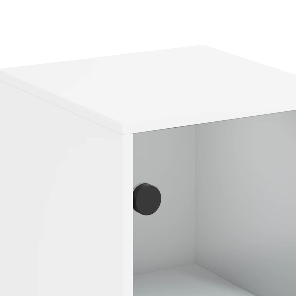 Highboard with Glass Doors White 35x37x120 cm Price