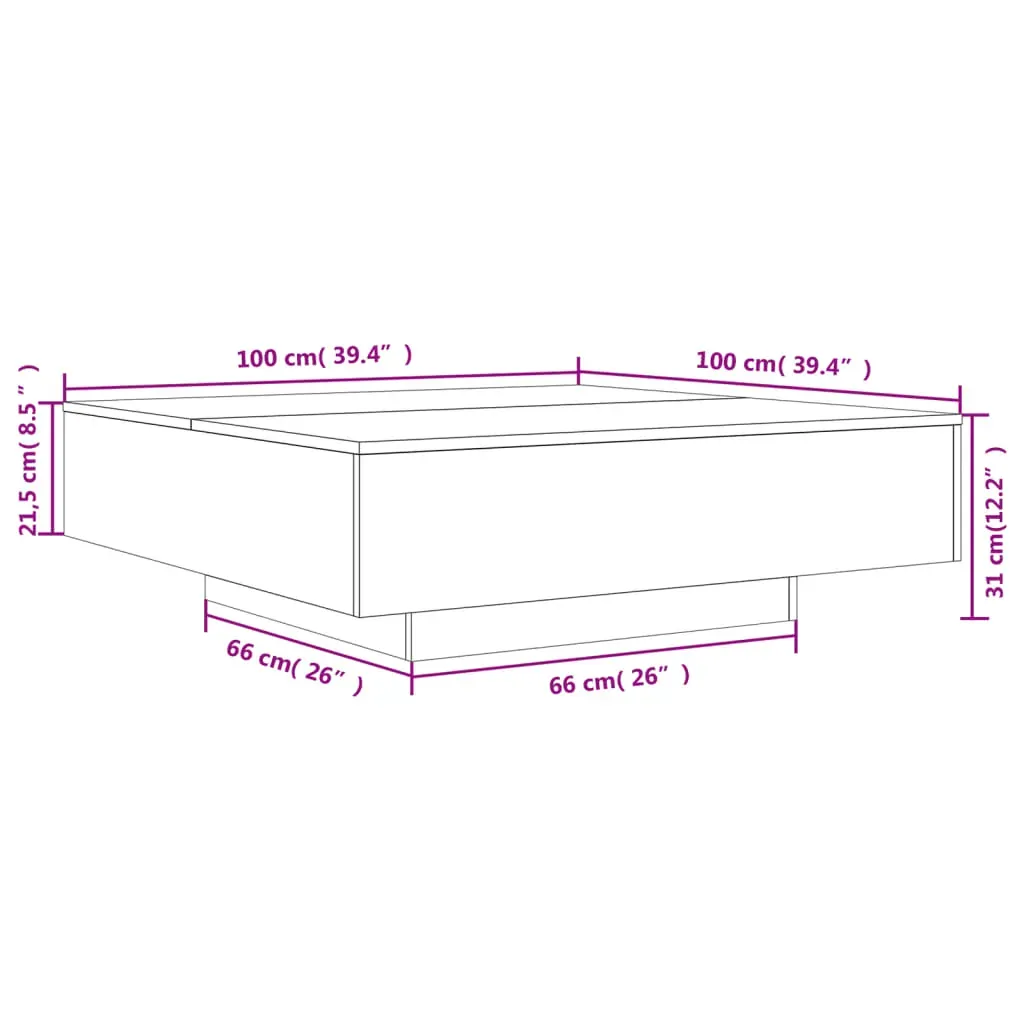 Coffee Table Black 100x100x31 cm Engineered Wood Price