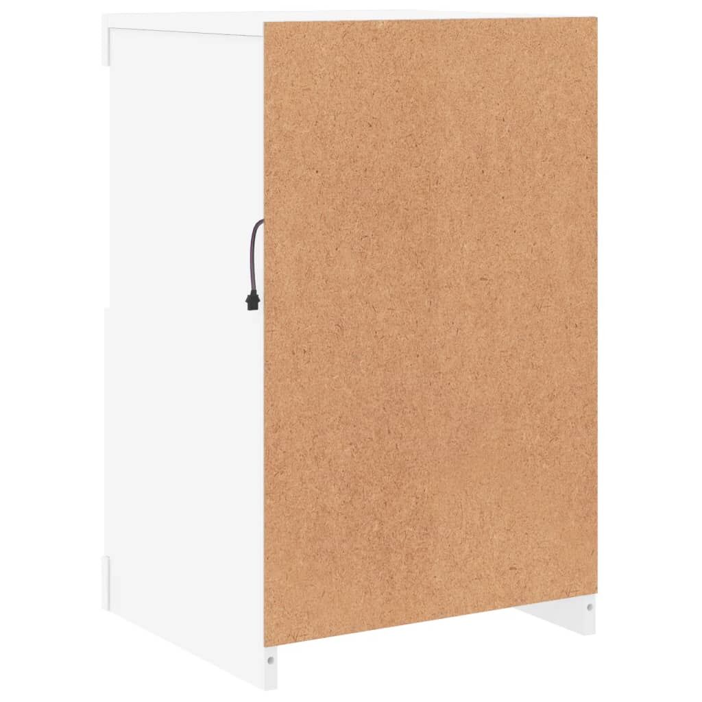 Side Cabinets with LED Lights 2 pcs White Engineered Wood Price