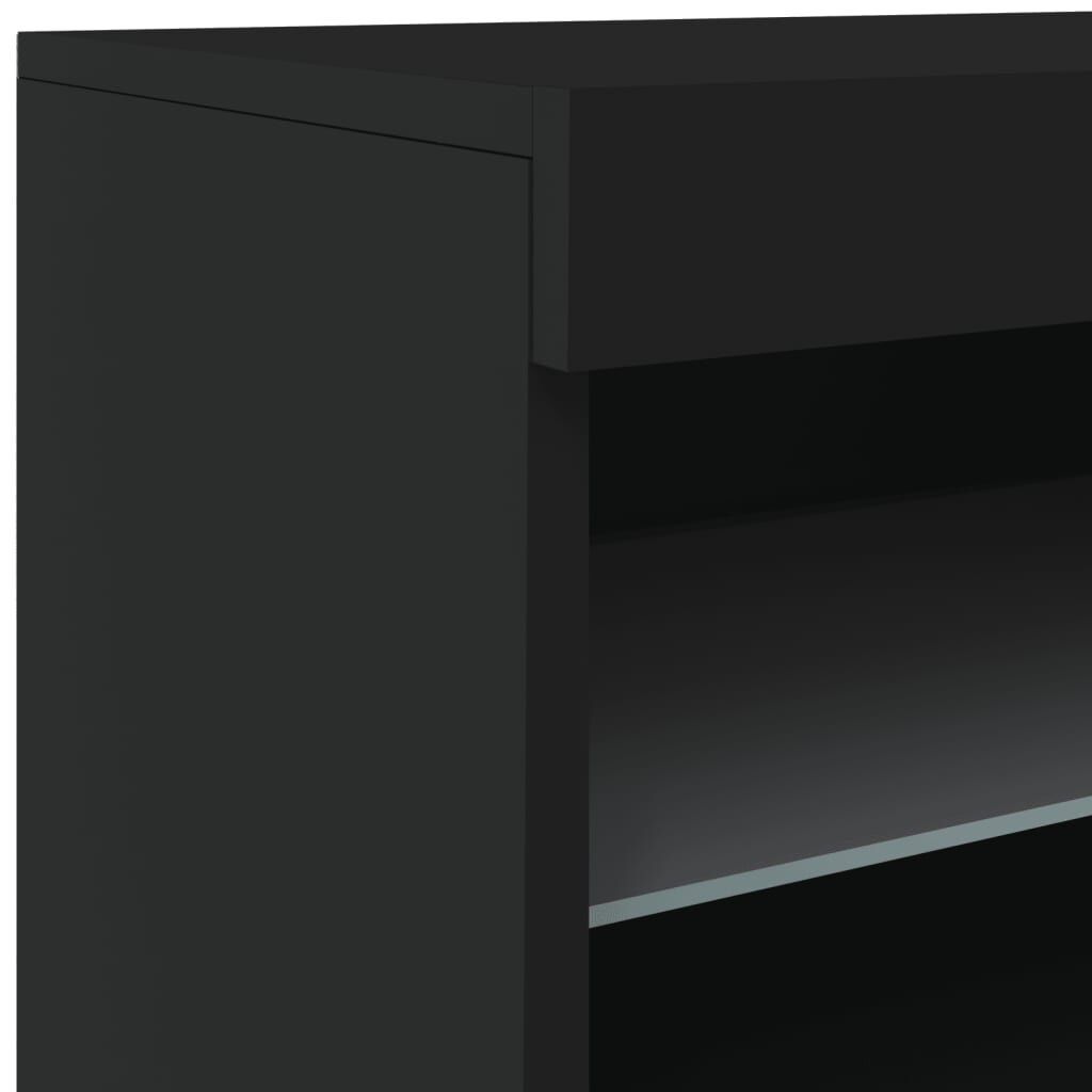 Sideboard with LED Lights Black 60x37x67 cm Price
