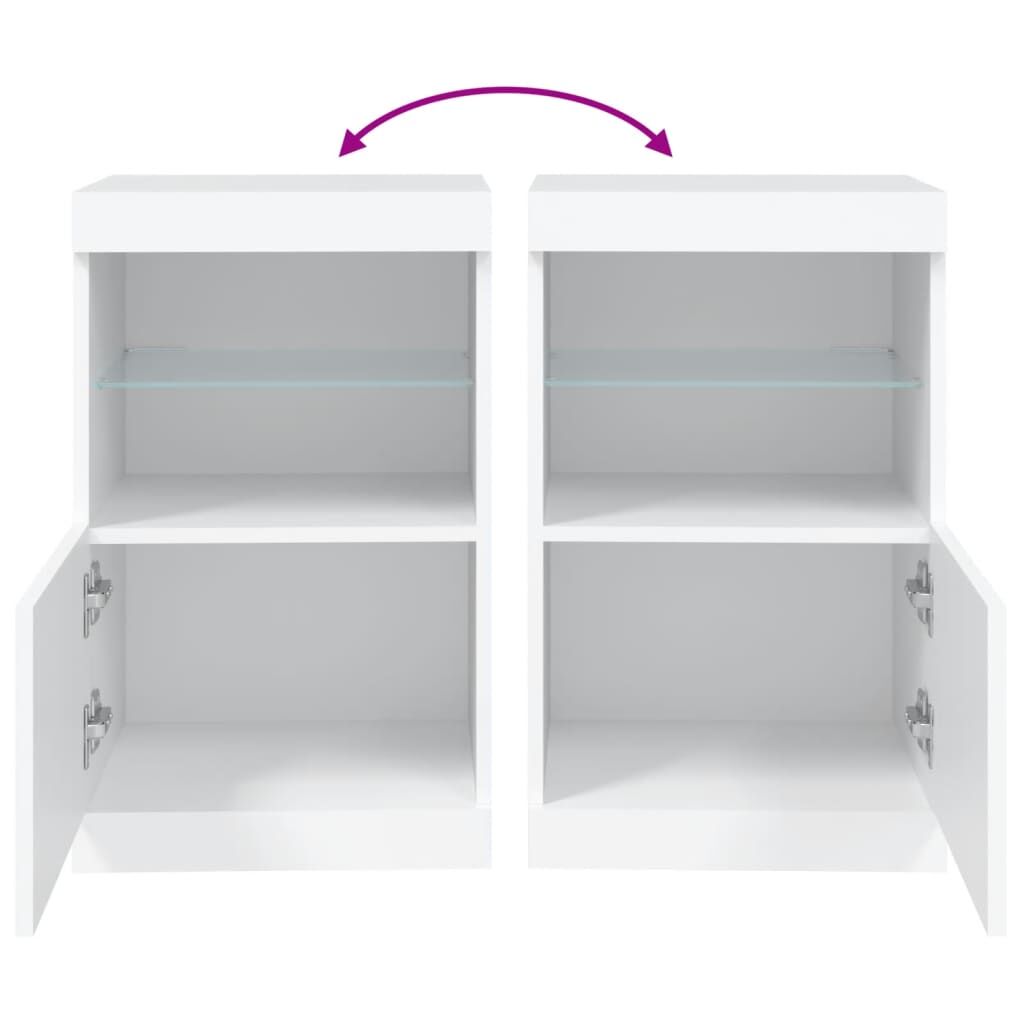 Sideboard with LED Lights White 41x37x67 cm Price