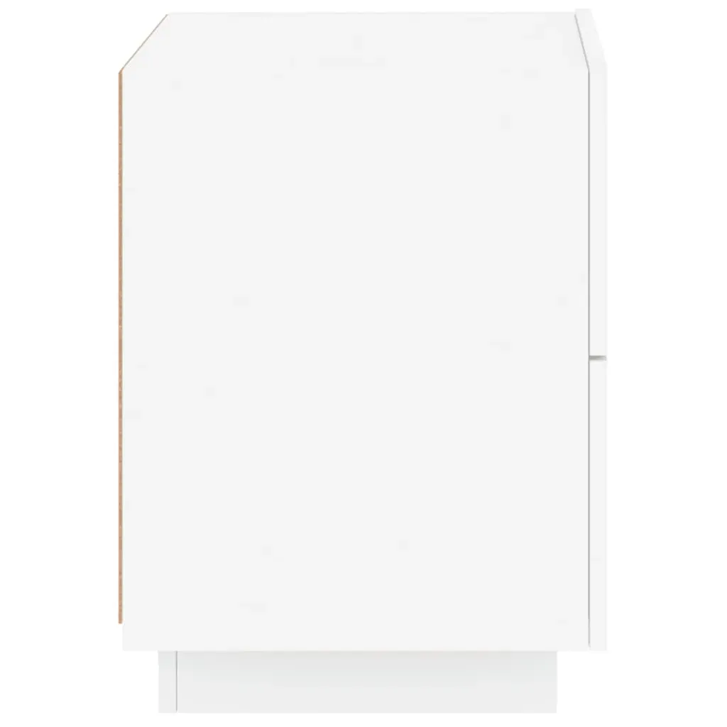 Bedside Cabinets with LED Lights 2 pcs White Engineered Wood Price
