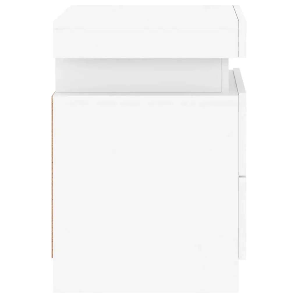 Bedside Cabinets with LED Lights 2 pcs White 35x39x55 cm Price