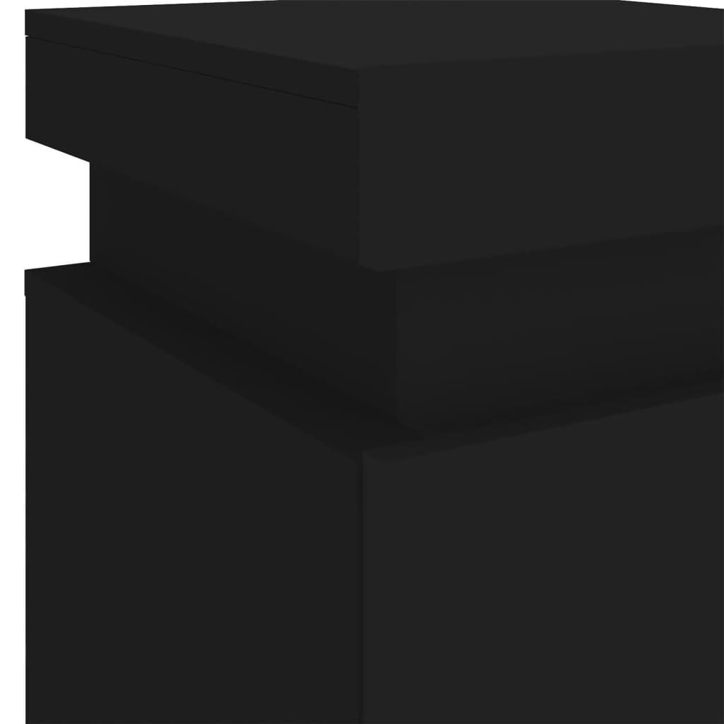 Bedside Cabinet with LED Lights Black 35x39x55 cm Price