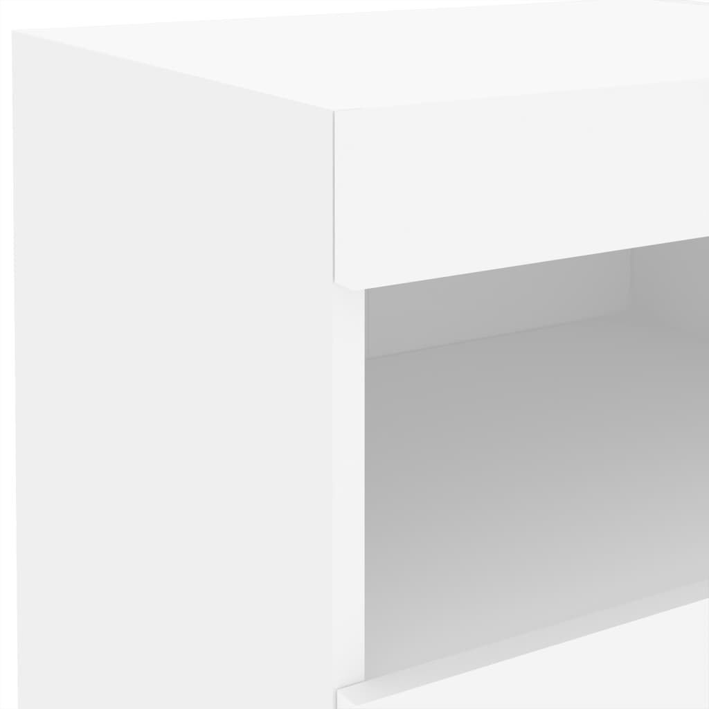 Bedside Cabinet with LED Lights White 50x40x45 cm Price