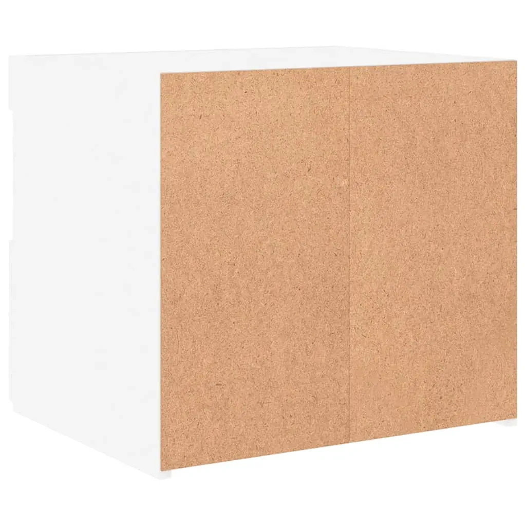 Bedside Cabinet with LED Lights White 50x40x45 cm Price