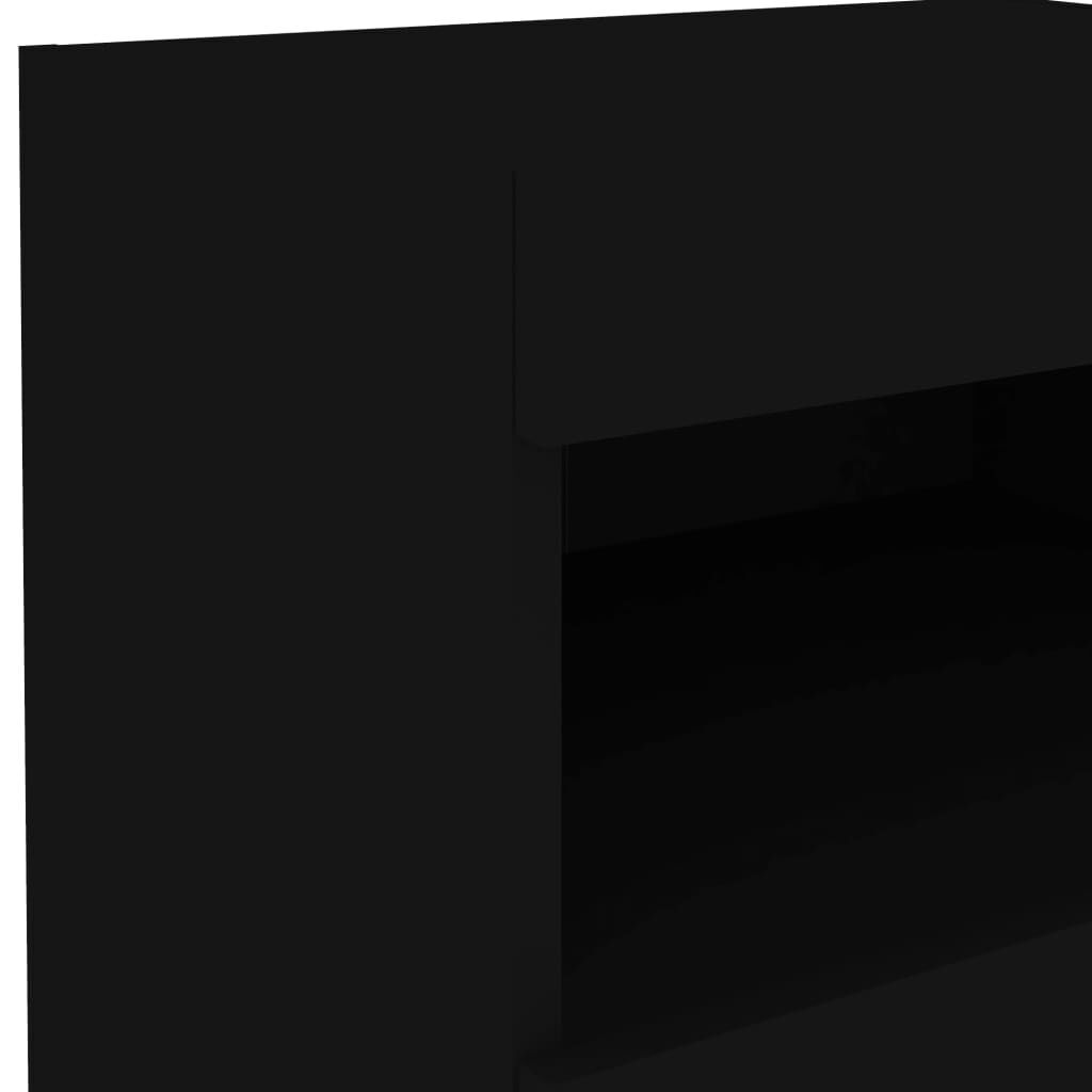 Bedside Cabinet with LED Lights Black 50x40x45 cm Price