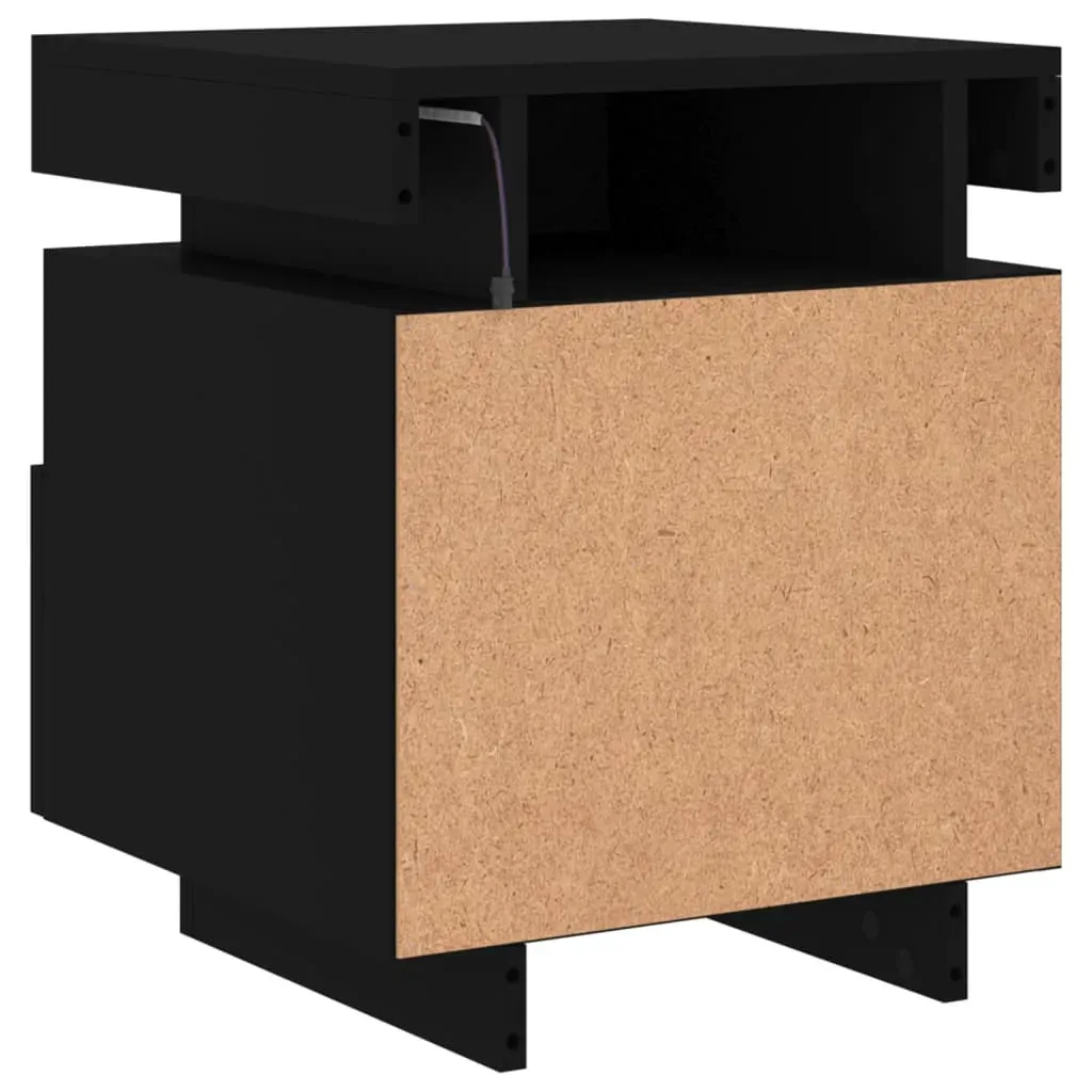 Bedside Cabinets with LED Lights 2 pcs Black 40x39x48.5 cm Price
