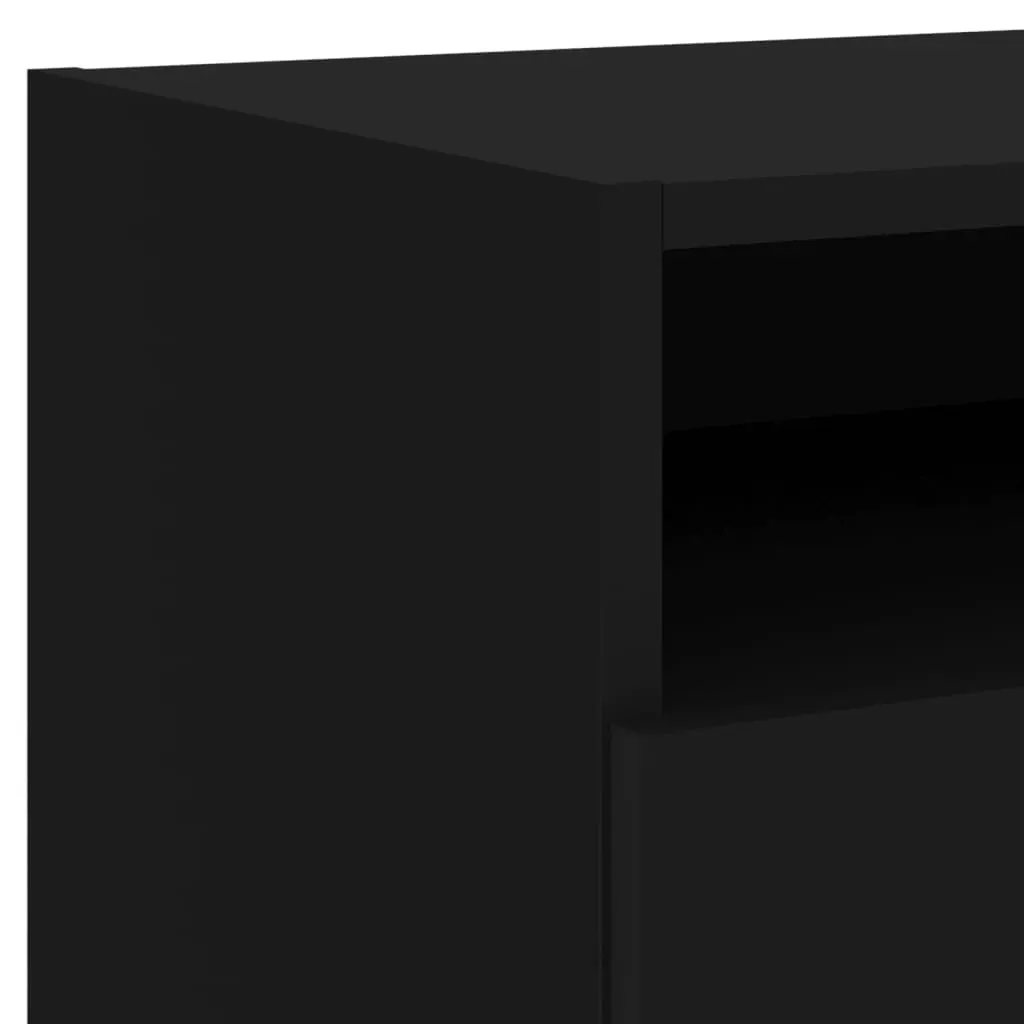 Bedside Cabinet with LED Lights Black 40x39x37 cm Price