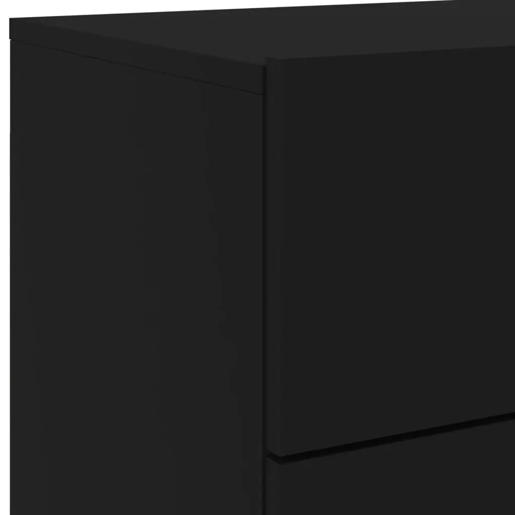Wall-mounted Bedside Cabinet with LED Lights Black Price