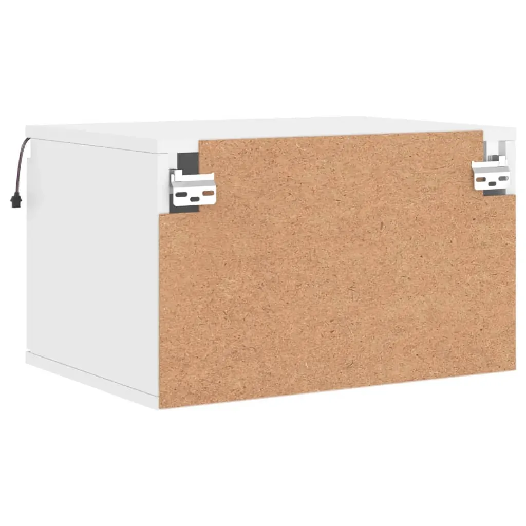 Wall-mounted Bedside Cabinets with LED Lights 2 pcs White Price