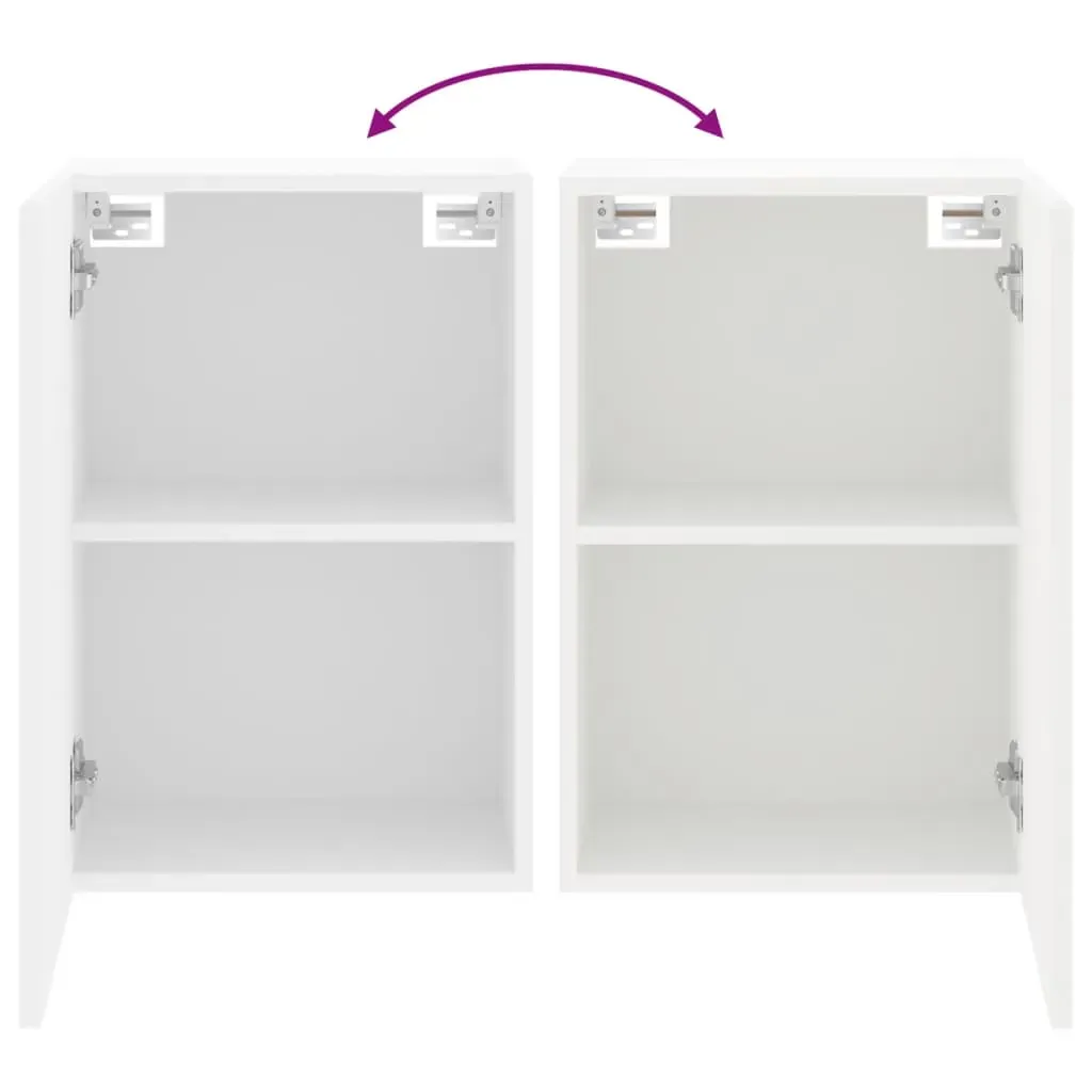 TV Wall Cabinets 2 pcs White 40.5x30x60 cm Engineered Wood Price