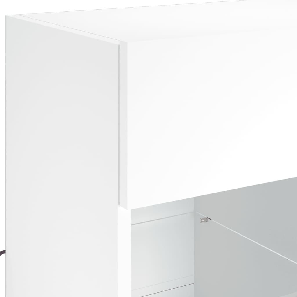 TV Wall Cabinet with LED Lights White 58.5x30x60.5 cm Price