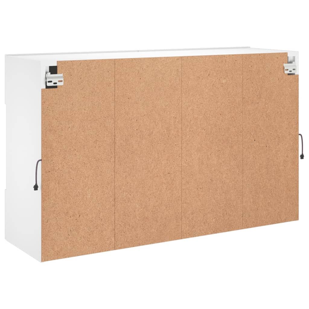 TV Wall Cabinet with LED Lights White 98.5x30x60.5 cm Price