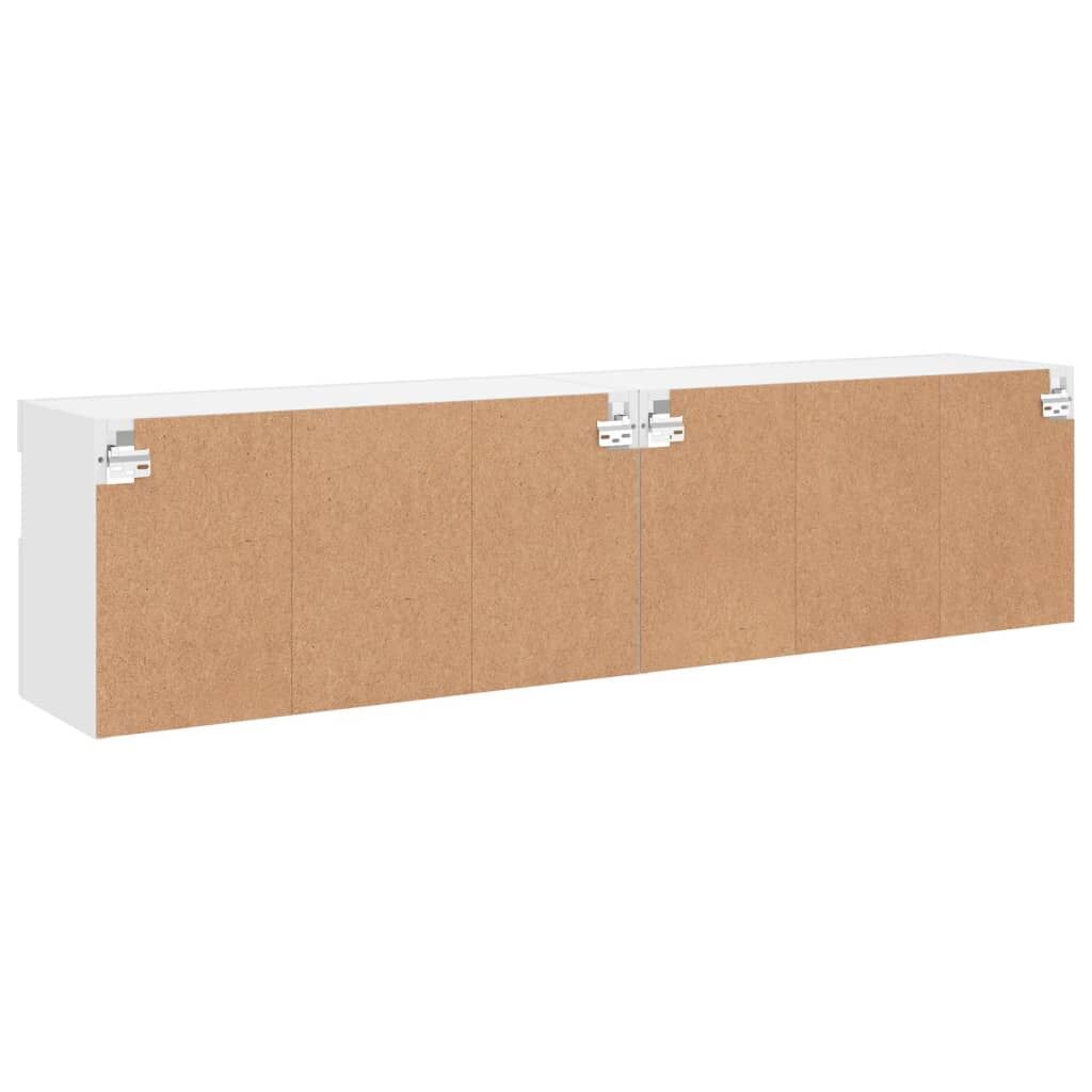TV Wall Cabinets with LED Lights 2 pcs White 80x30x40 cm Price