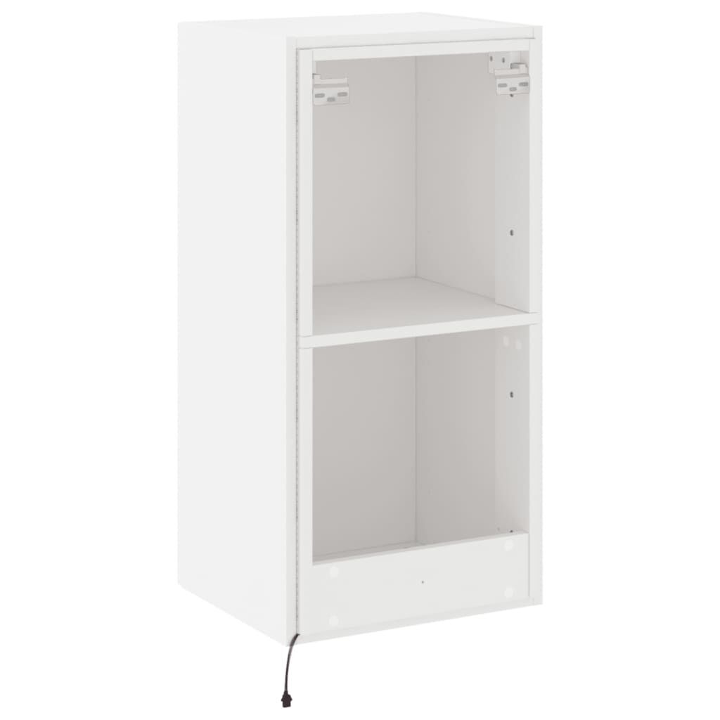 TV Wall Cabinet with LED Lights White 40.5x35x80 cm Price