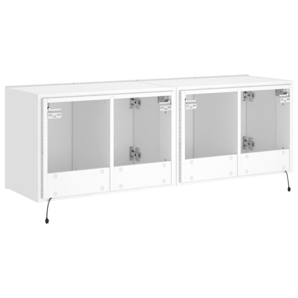TV Wall Cabinets with LED Lights 2 pcs White 60x35x41 cm Price