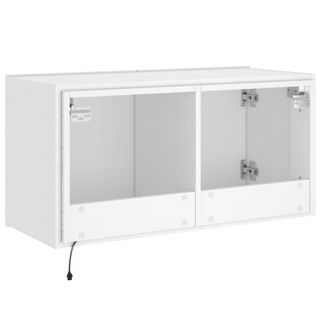 TV Wall Cabinet with LED Lights White 80x35x41 cm Price