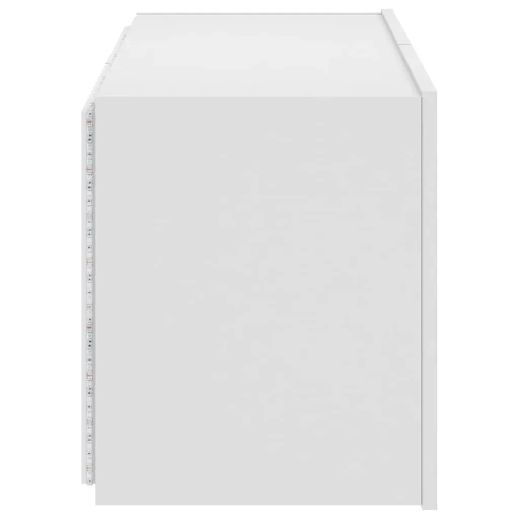 TV Wall Cabinet with LED Lights White 80x35x41 cm Price