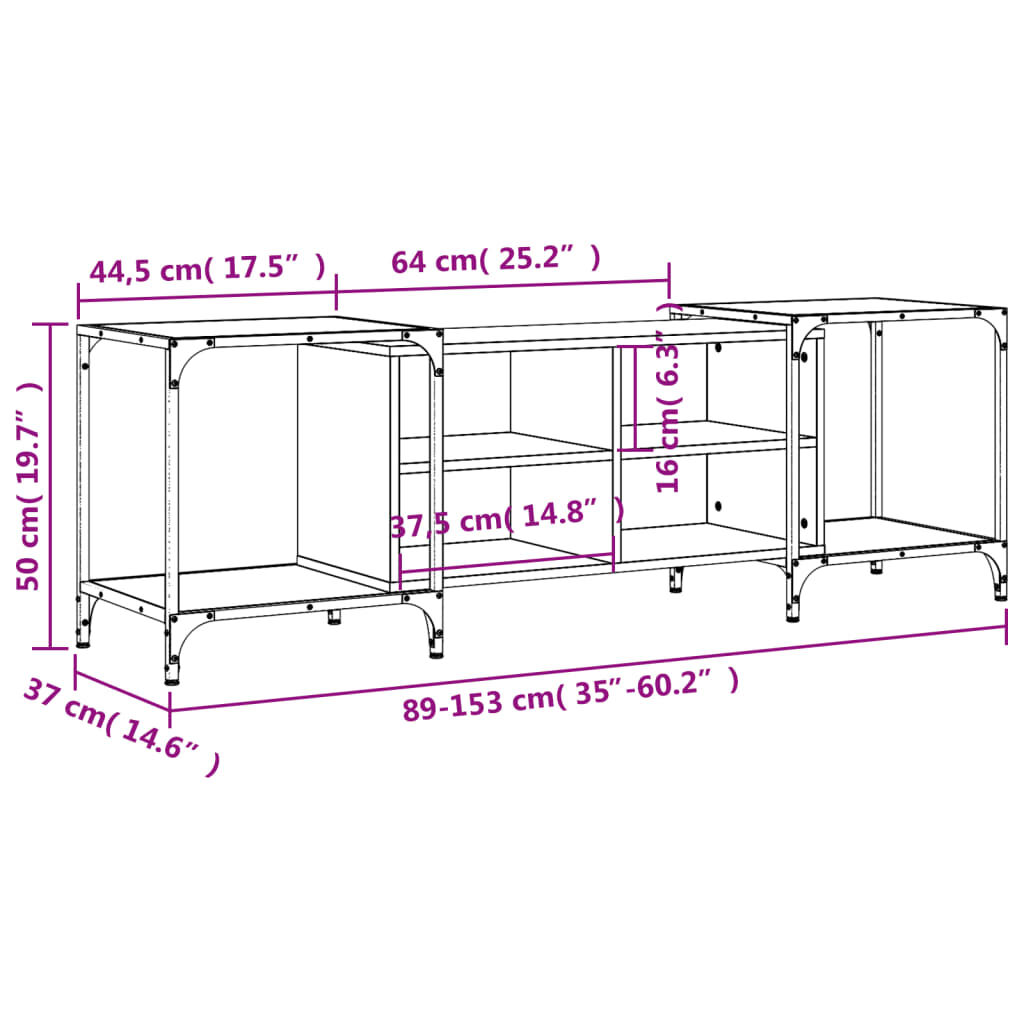 TV Cabinet Black 153x37x50 cm Engineered Wood Price