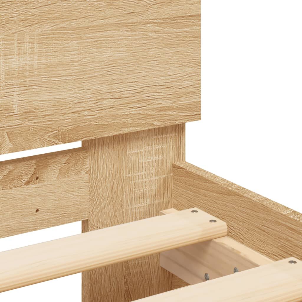 Bed Frame without Mattress with LED Lights Sonoma Oak 90x190 cm Price