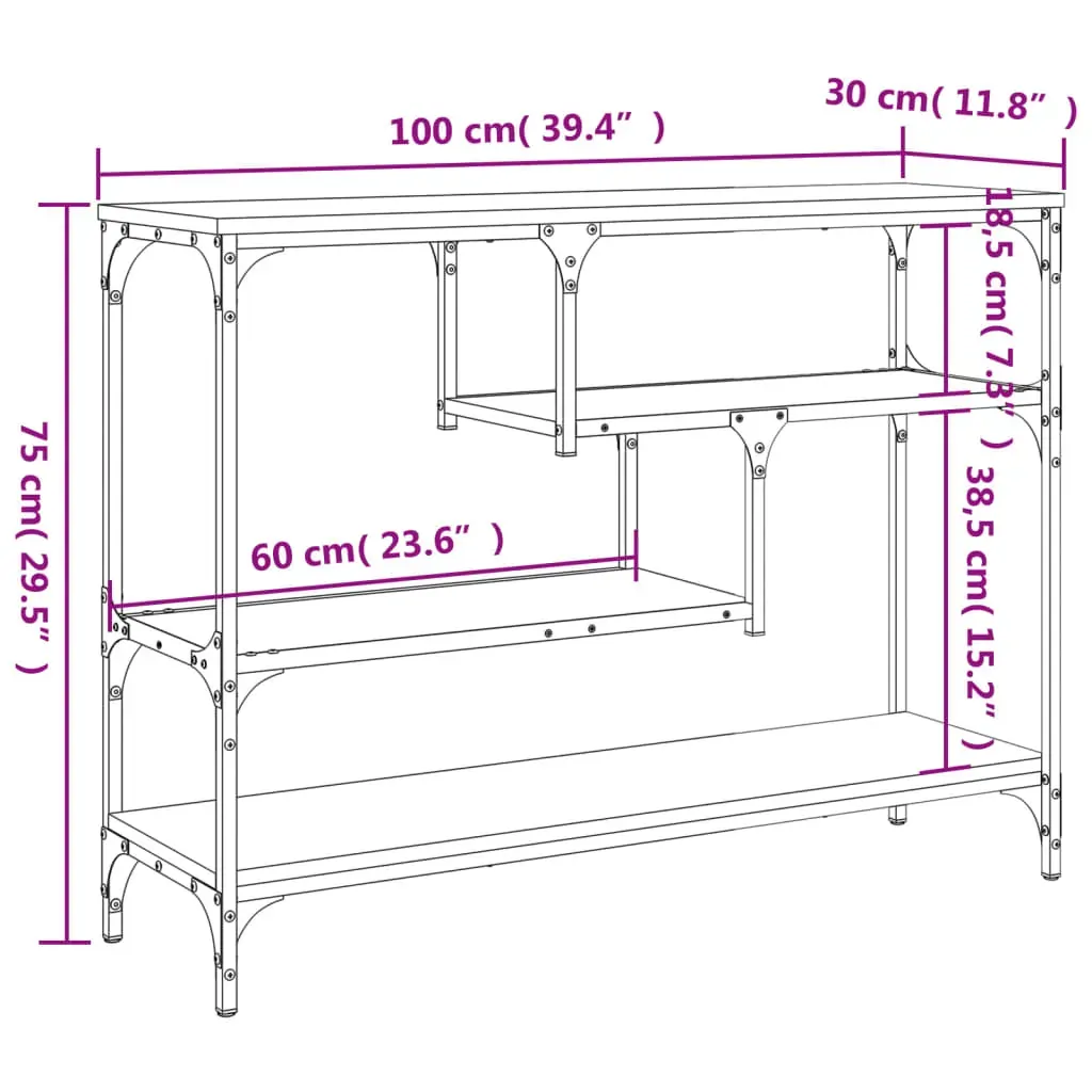 Console Table Black 100x30x75 cm Engineered Wood Price