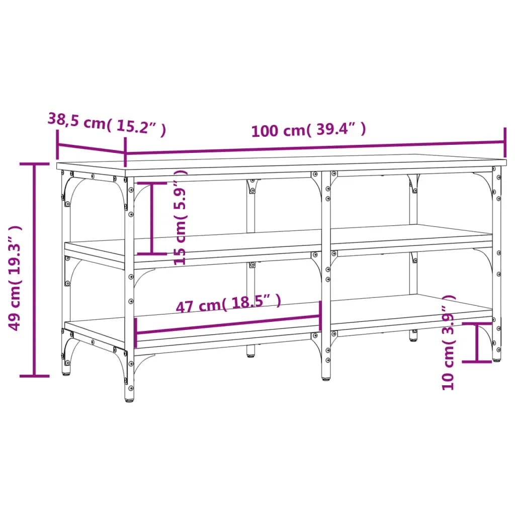 Shoe Bench Black 100x38.5x49 cm Engineered Wood Price