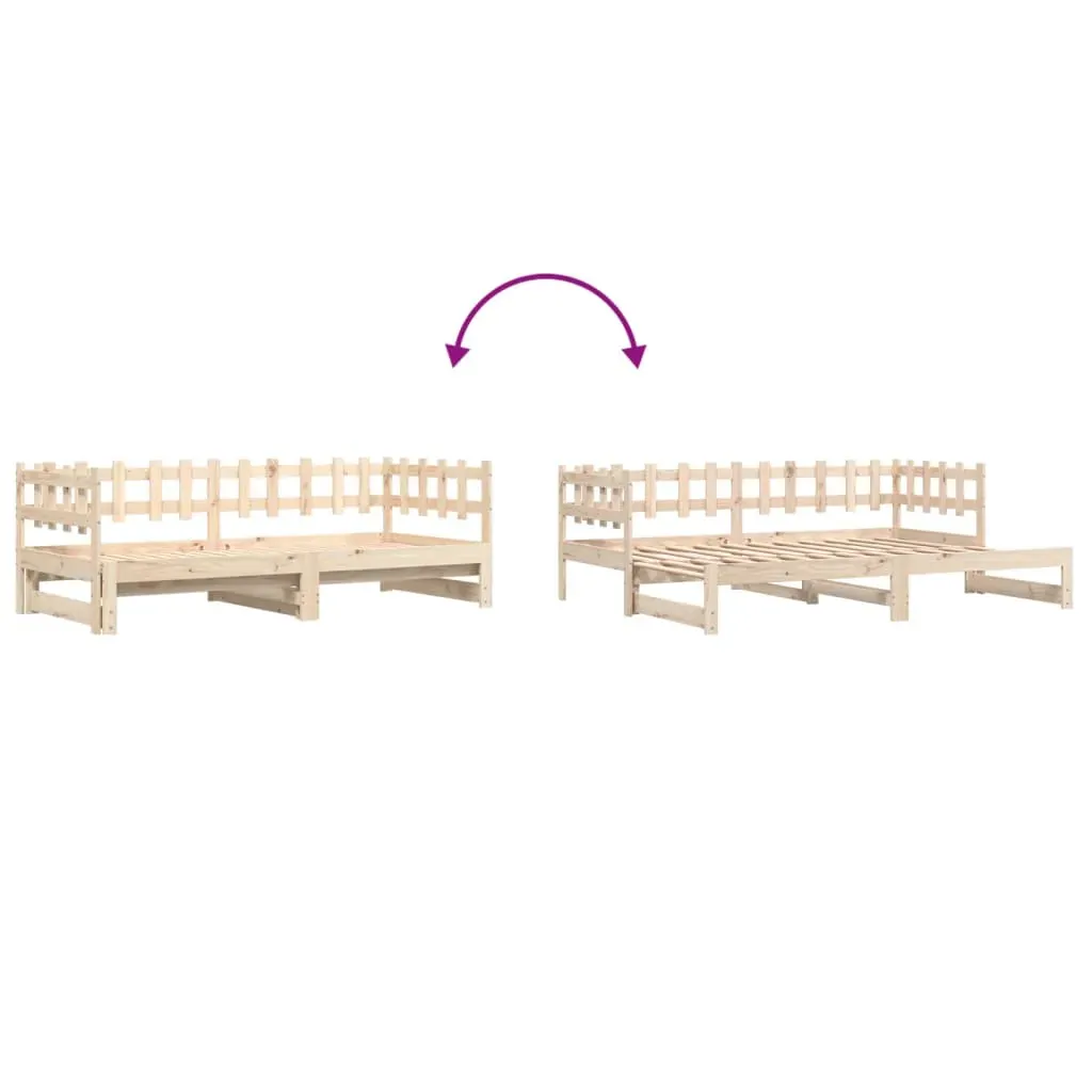 Pull-out Day Bed without Mattress 2x(90x190) cm Solid Wood Price