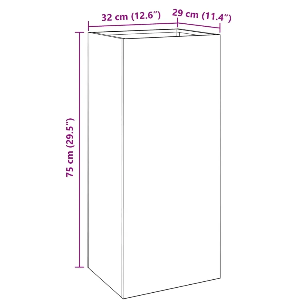 Planter Anthracite 32x29x75 cm Steel Price