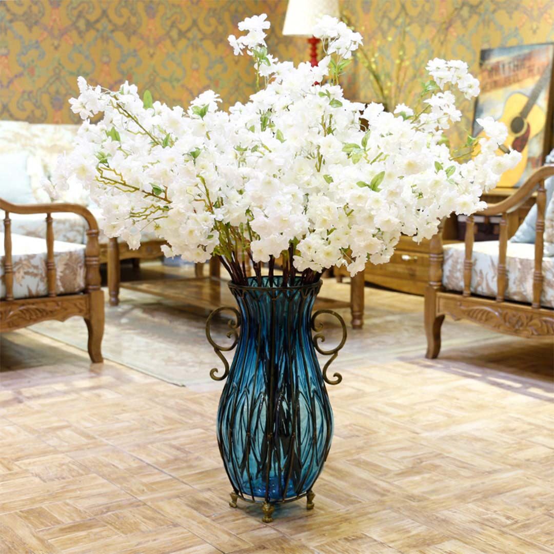 10x artificial silk flower fake cherry blossom bouquet table decor white Price