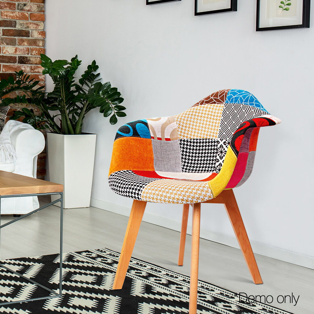 Dining Chairs Set of 2 Fabric Retro Replica DSW Price