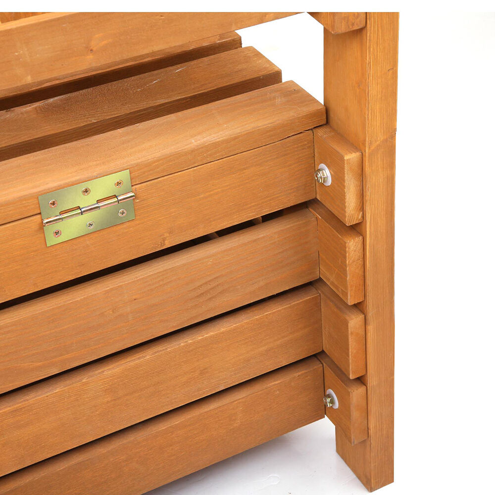 Outdoor Storage Bench Box Wooden Garden Chair 2 Seat Timber Furniture Price