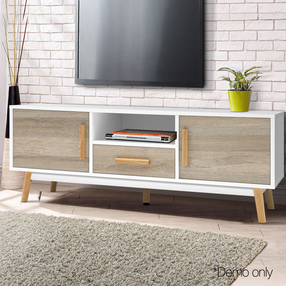 Wooden Entertainment Unit - White & Wood Price