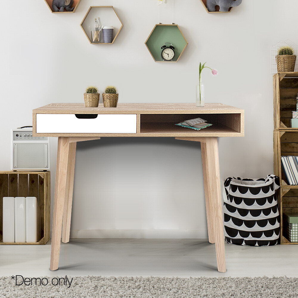 Computer Desk Drawer Cabinet Shelf Oak 90CM Price