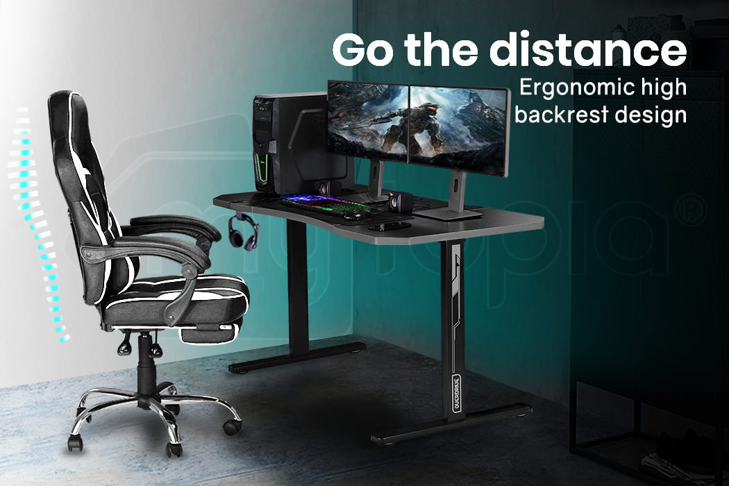 Gaming Desk 139cm PC Table Setup Computer Carbon Fiber Style Price