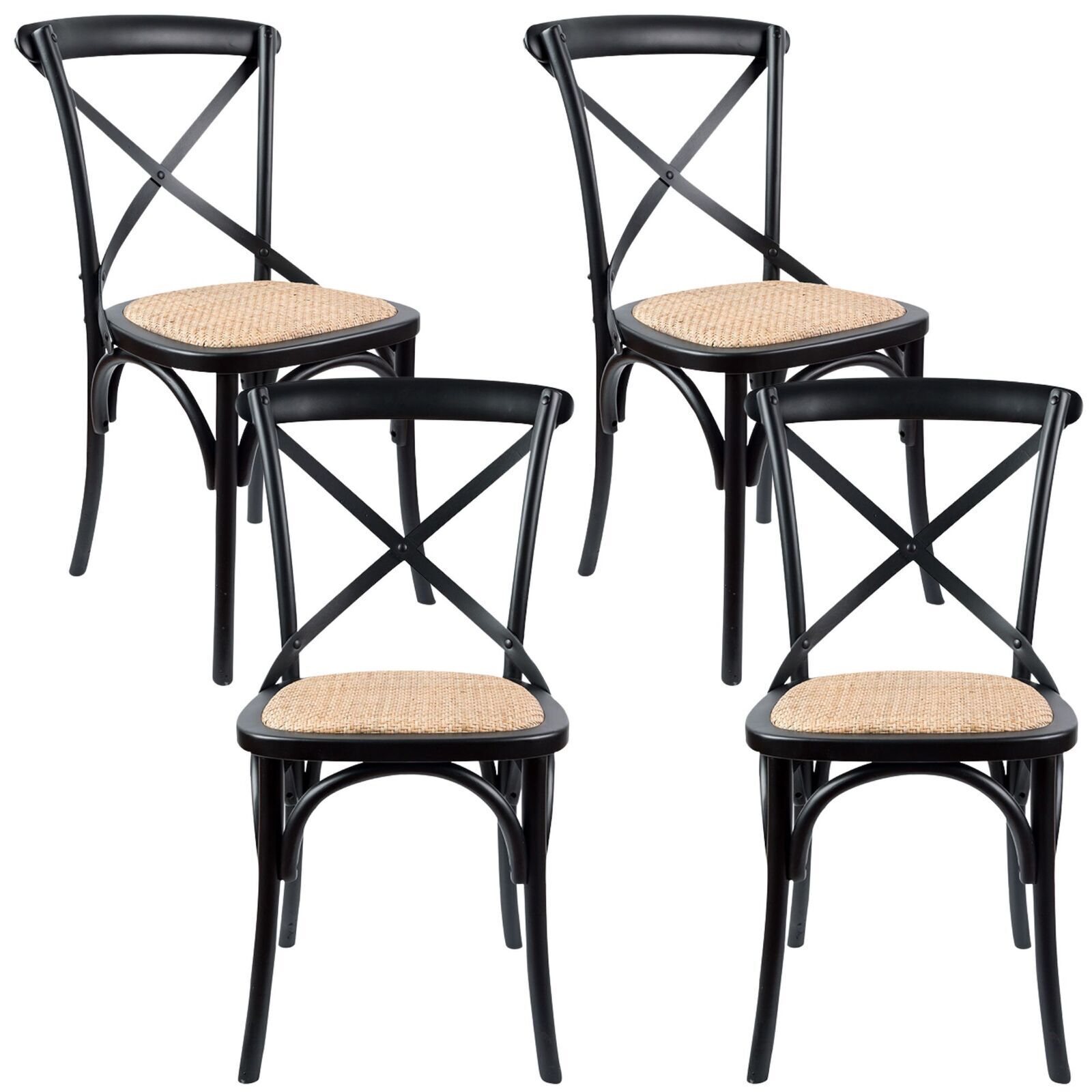 Aster Crossback Dining Chair Solid Birch Timber Wood Ratan Seat Price