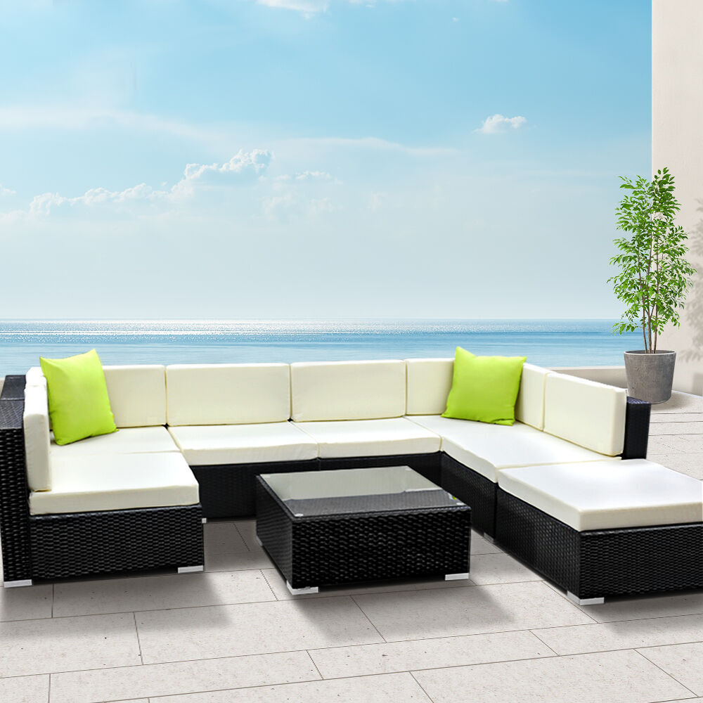 Gardeon 10-Piece Outdoor Sofa Set Wicker Couch Lounge Setting Cover Price